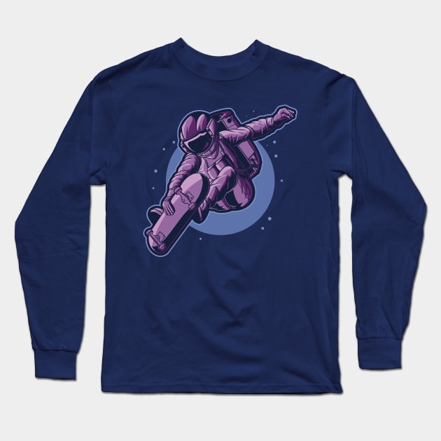 Space Skating Long Sleeve T-Shirt by CanossaGraphics